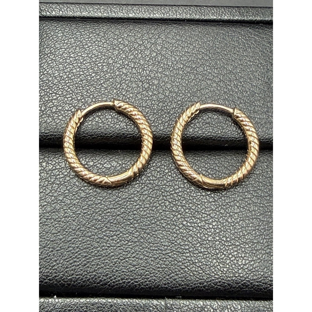 Pandora Rose Sterling Silver 17 MM Hoop Earrings ACE J30